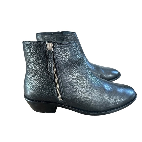 J.CREW Frankie Pebbled Leather Ankle Boots in black - Picture 1 of 11